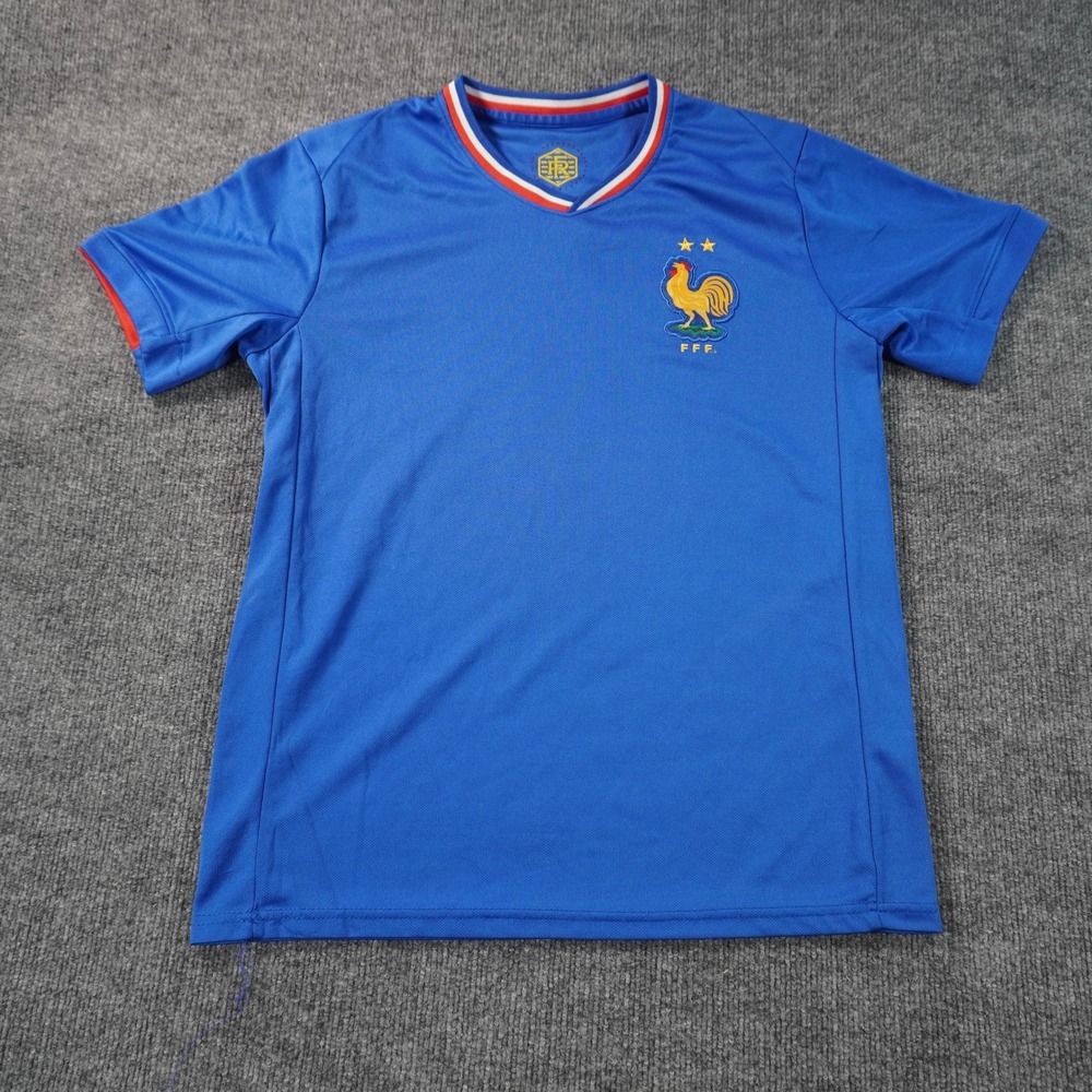 France Soccer Jersey Mens Medium Blue France FFF Inspired Wolves FC 17 Logo